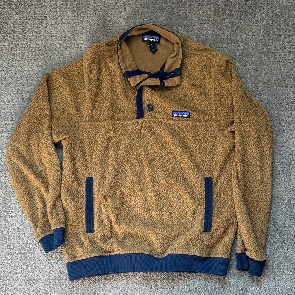 Patagonia Brown and Navy Fleece Pullover